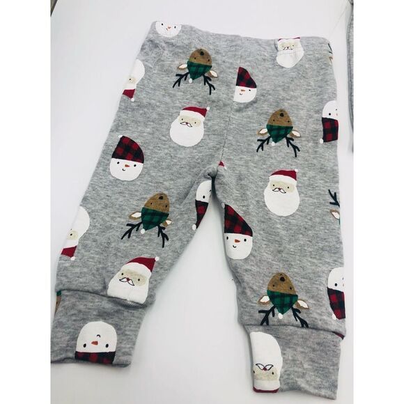 New Carters Infant Boy Gray Ho Ho Ho Christmas Bodysuit/ Pants Set Size 6 mth - Picture 3 of 4